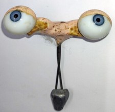 Vintage German Antique Hand Blown Rocker Glass Doll Eyes Blue 15mm 3-GL-2