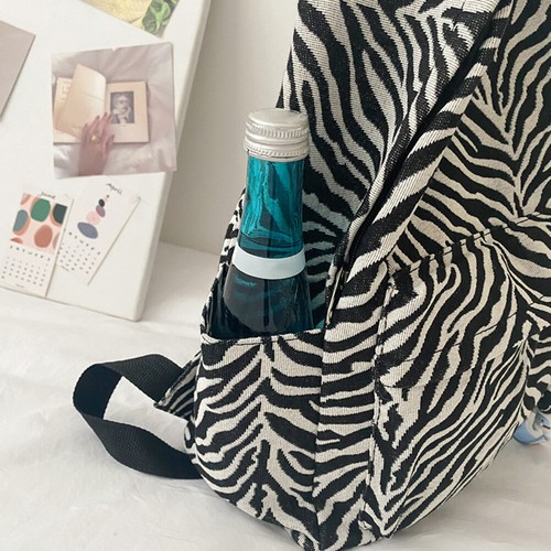Mochila casual, bolso de hombro, moda mujer cebra patr?n impresi?n mochila estil - Imagen 11 de 12