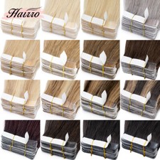 Tape In Real Remy Human Hair Extensions Invisible Skin Weft Thick Double Drawn