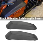 PU Leather Waterproof Hardbag Saddlebag Lid Covers for Harley Touring 2014-2024