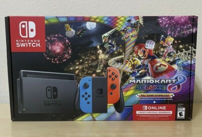 ✓ Nintendo Switch Mario Kart 8 Console Deluxe Neon Bundle - Fast