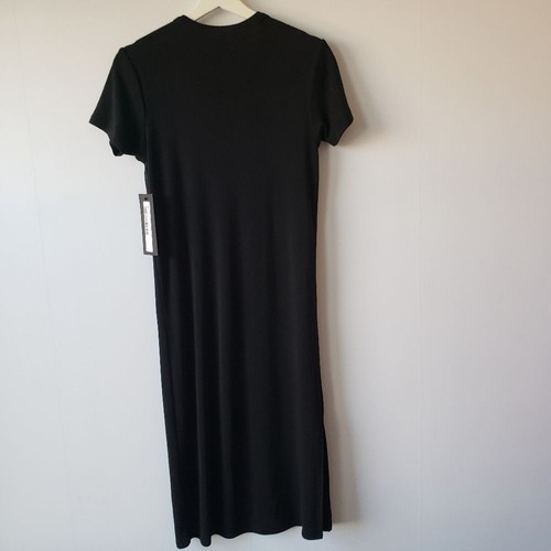 Olivaceous side slit short sleeve black dress size S - Picture 2 of 5