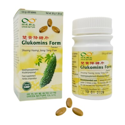 Shuang Huang Jiang Tang Pian   Glukomins Form   TCM Kräuterformel   60 Tabletten