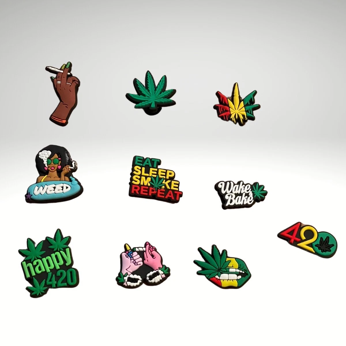 Wholesale Weed Charms for Croc,100 Pieces