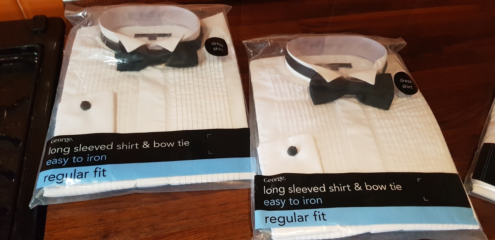 3 x New Asda White Long Sleeved Size 16 Shirts Two Have Black