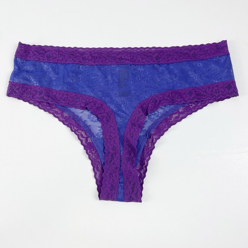 Natori Escape Lace Thong Panty Underwear Blue Purple Medium NWOT NEW - Picture 2 of 6