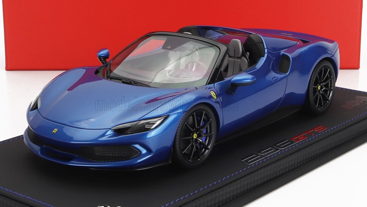BBR FERRARI 296 GTS SPIDER 2022 BLUE CORSA with Showcase 1