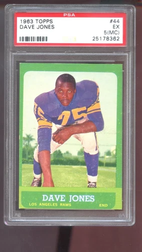 1963 Topps #44 Dave Jones Deacon Jones ROOKIE RC PSA 5 (MC) Graded Football Card
