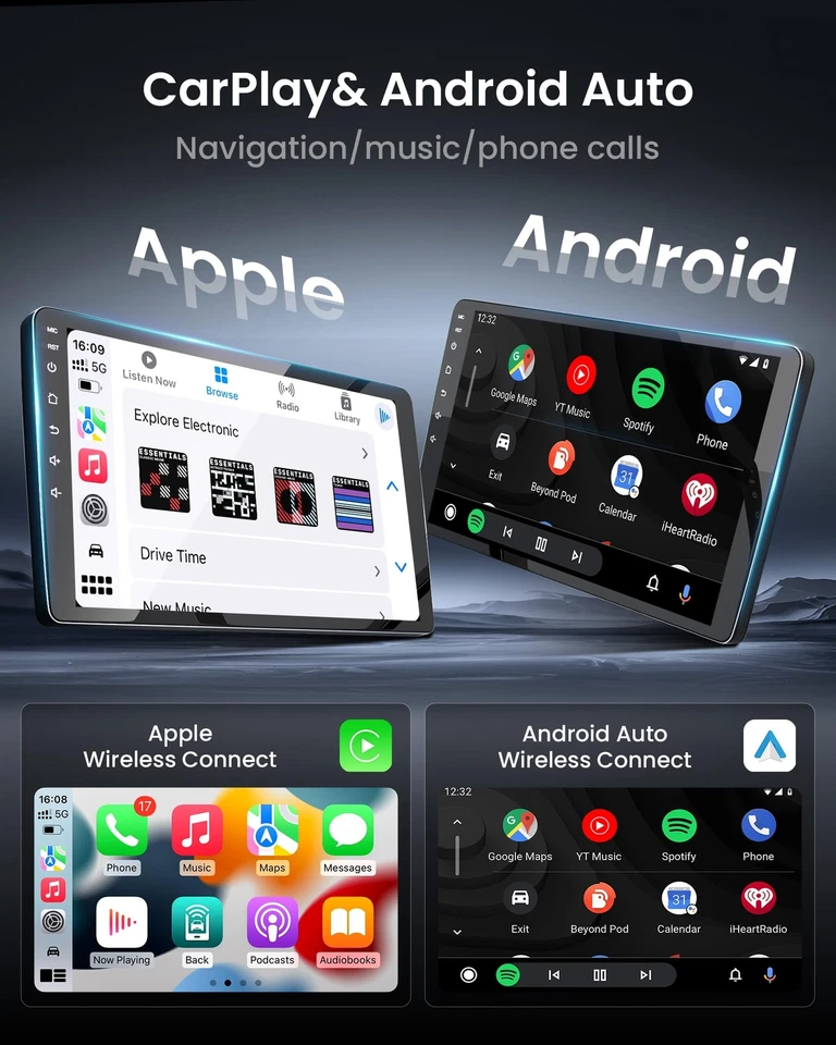 For Nissan Sentra 2013-2017 Apple CarPlay Car Radio Stereo 5G WiFi 10" 1280*800 - Image 4 of 4