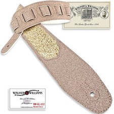 Walker And Williams GL-112 Desert Gold Sparkle Glitter Bomb Padded Guitar Strap
