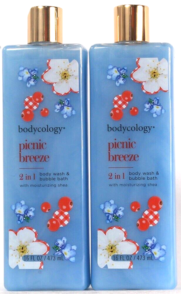 2 Bodycology 16 Oz Picnic Breeze Moisturizing Shea 2in1 Body Wash