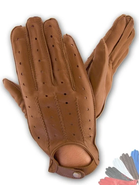 Men's driving gloves. Handmade. Genuine Italian lambskin leather.
