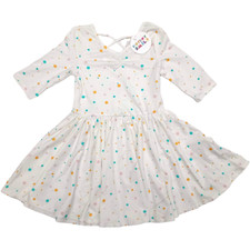 Dot Smile Girls 3 4 White Polka Dot Ballerina Twirl Dress Aqua Pink Orange Beige