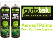 2 x Autotek Matt Clear Lacquer Multi Purpose Spray Paint 500ml