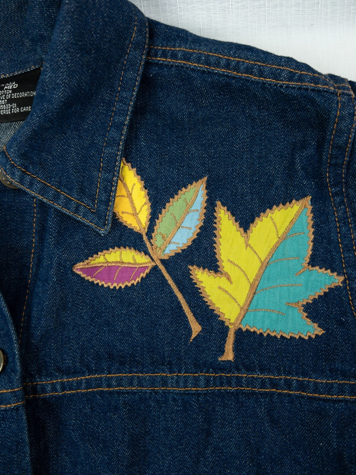 Silver Threads light jacket Embroidered Denim fal… - image 2