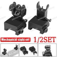 Tactical Flip-up Low Profile Metal Sight Folding Iron Sights Front & Rear Set 