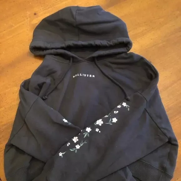 Hollister black floral hoodie hot sale