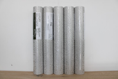 5 Rollen Vliestapete A.S Creation Luxury Wallpaper 33373-3 Grau/Silber Gemustert