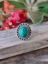 Natural Malachite Ring,Bohemian Ring,925 Sterling Silver Ring,All Sizes 3 to 14