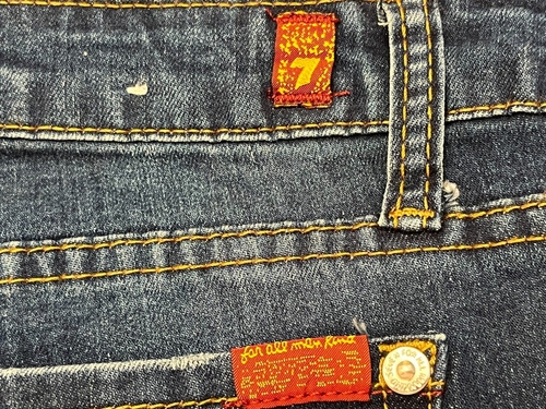7 For All Mankind Girls Josefina Skinny Boyfriend Blue Denim Jeans ~ Size 14 - Picture 7 of 10