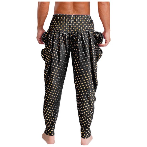 Men Costume Adjustable Dhoti Pants Indian Trousers Satin Metallic Wear Shiny - Picture 34 of 82