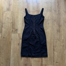 Vintage PRADA Milano Black Zip Back Sheath Tank Dress IT 44 S M Y2K 90s Italia