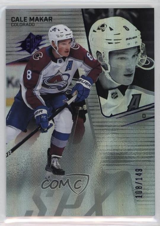 2022-23 SPx Colored Holofoil 108/149 Cale Makar #18 16uz