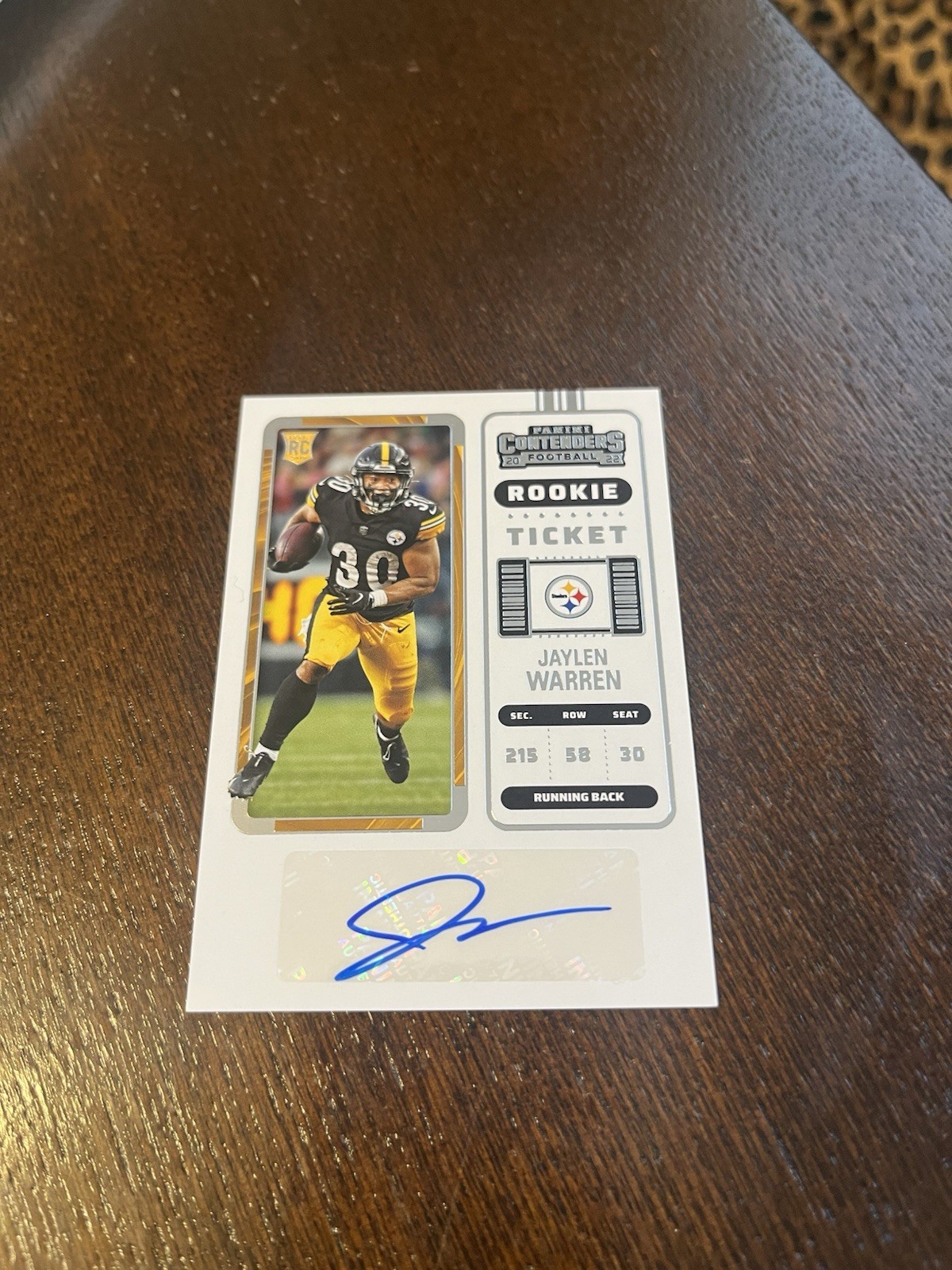 2022 Panini Contenders Rookie Ticket Jaylen Warren #286 Rookie Auto RC
