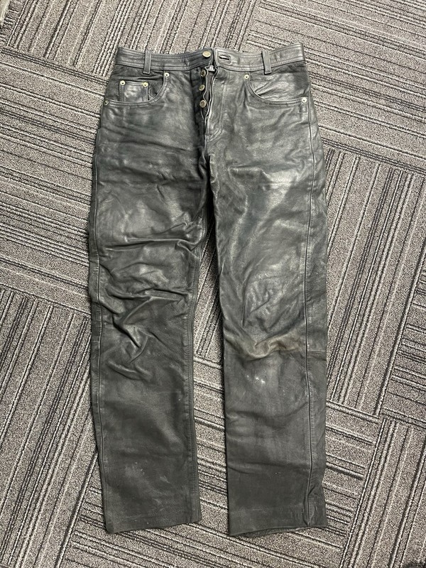 Men's Black Leather Pants TSCHUL Size 28x30