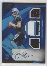 2019 Panini XR Rookie Triple Swatch Auto Blue 8/25 Will Grier #205 Auto uk2