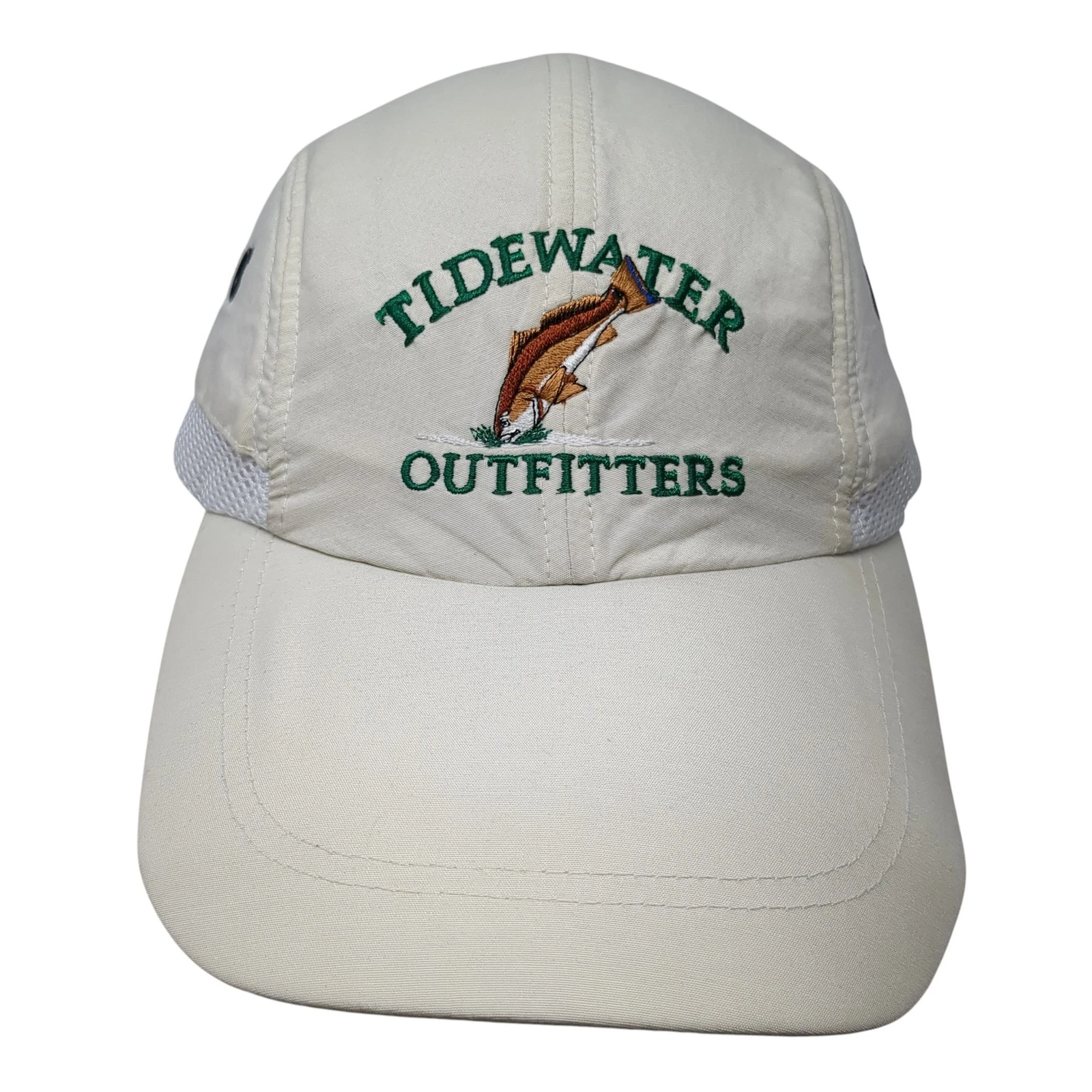 Tidewater Outfitters Strapback Hat Beige One Size Vent Holes Sunblock