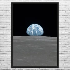 Earthrise Space Wall Art Poster, Canvas or Framed Earth Art Astronomy Decor
