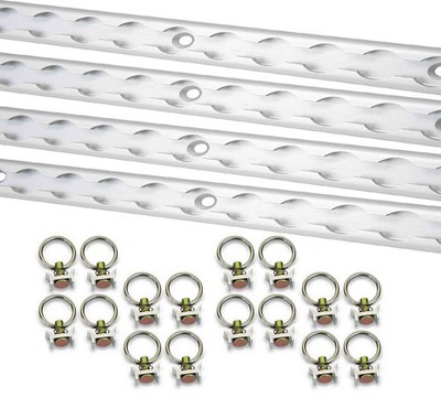 8' L-Track Powder Coated (4) & Stud w/Stainless Steel Ring (16) Tie Down System