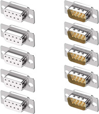10PCS DB9 RS232 D-SUB Serial Solder Cup Connectors, Gold Plated Joints RS232 Ser