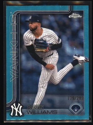 2025 Topps Chrome #153 Devin Williams Teal Refractors #/299 New York Yankees