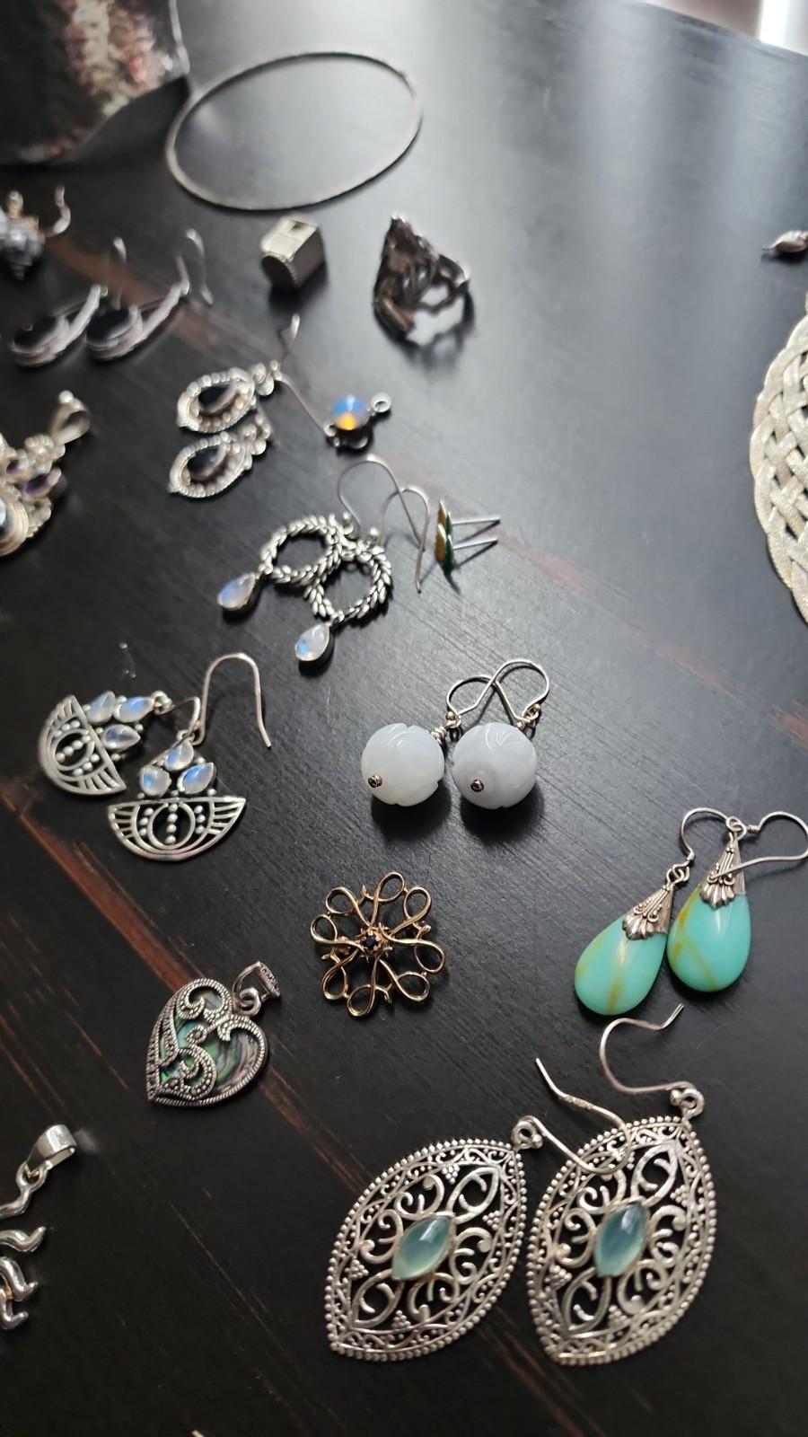 Sterling Silver Jewelry Lot 317.5g Vintage Mexico TAXCO Gemstones Wholesale Bulk