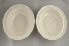 Wedgwood China Queens Shape Plain Set Of 2 Oval Vegetable Serving Bowls Cream — photo 1