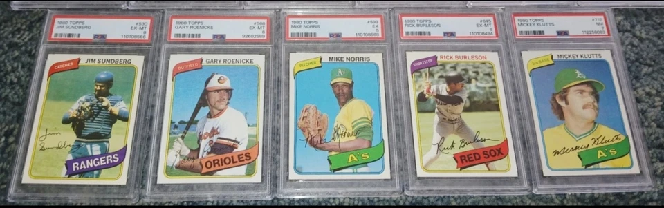 Lote de (15) 1980 cartões de beisebol TOPPS ~ TODOS PSA 5-7 - Imagem 4 de 4