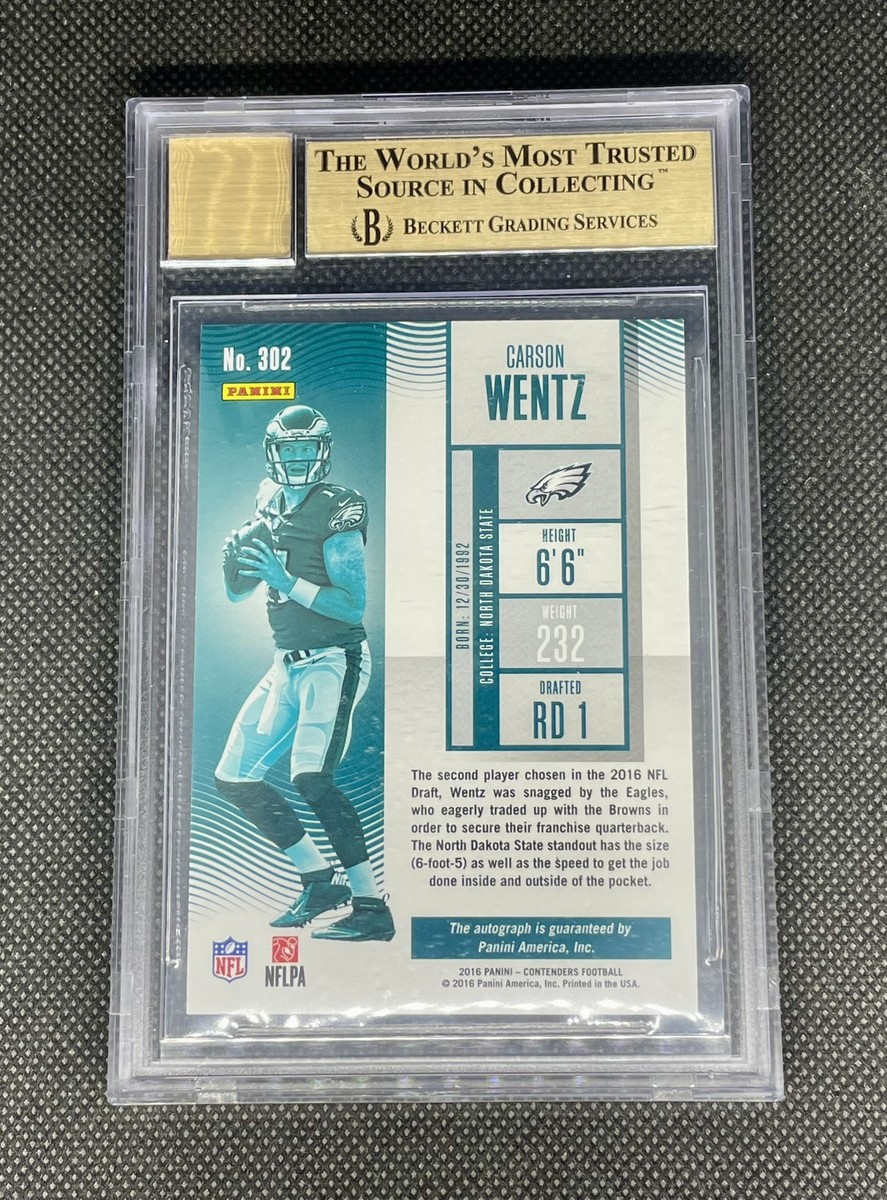 25枚限定BGS9.5×4 2016ノワールメタル ベンシモンズ ルーキーカード 2016 Panini Contenders Carson Wentz Rookie Ticket Cracked Ice /24