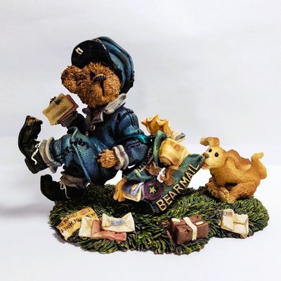Boyds Bearstone Mail Bear Figurine Neither Rain Snow Sleet or Fido