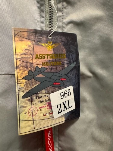 NWT ASSTseries Bomber Jacket NASA gray Men Zip Front Size XXL Windbreaker image 8