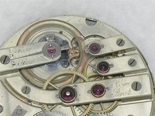 ANTIQUE 43MM ROWE BROS, CHICAGO 21 JEWEL SWISS LECOULTRE BRIDGE MOVEMENT & DIAL