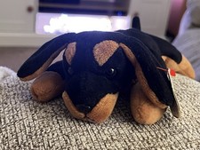 BNWT Retired Ty Beanie Baby Doby the Doberman Dog Tagged Retired NEW