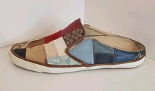 Rare Coach Blakely Womens Sz 8 Plaza Patchwork Mules Leather Suede Classic