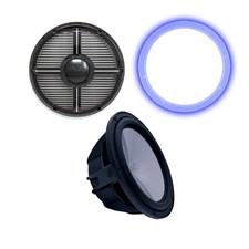 Wet Sounds Revo 10" Sub Grill RGB Ring-Black Sub and Black Closed XW Grill-2 Ohm