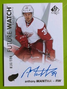 ANTHONY MANTHA FUTURE WATCH 2016-17 SP AUTHENTIC /999 ROOKIE AUTOGRAPH 124 WINGS