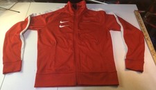 Nike Sportswear Track Jacket Red Double Swoosh Full Zip Pockets Small