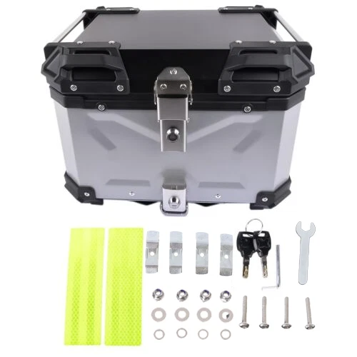 45L Motorrad Alu Top Case XB45 Aluminium 45 Liter Siber 100% NEU 410x310x330MM - Bild 4 von 4