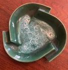 Royal Haeger  Art Pottery MCM Green & White Sponge Pinwheel Ashtray  B860