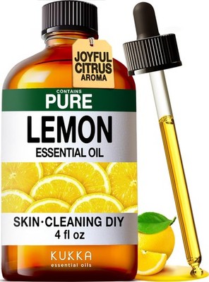 KUKKA Lemon Essential Oils  4 Fl Oz  for Hair, Skin, Diffuser, Aromatherapy &...